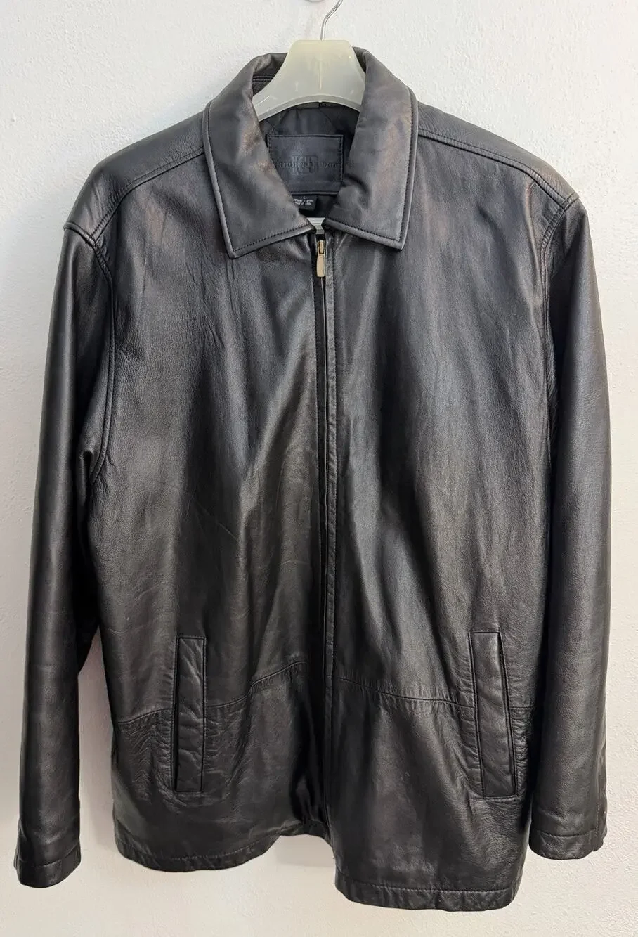 Black Leather Bomber Jacket Vintage
